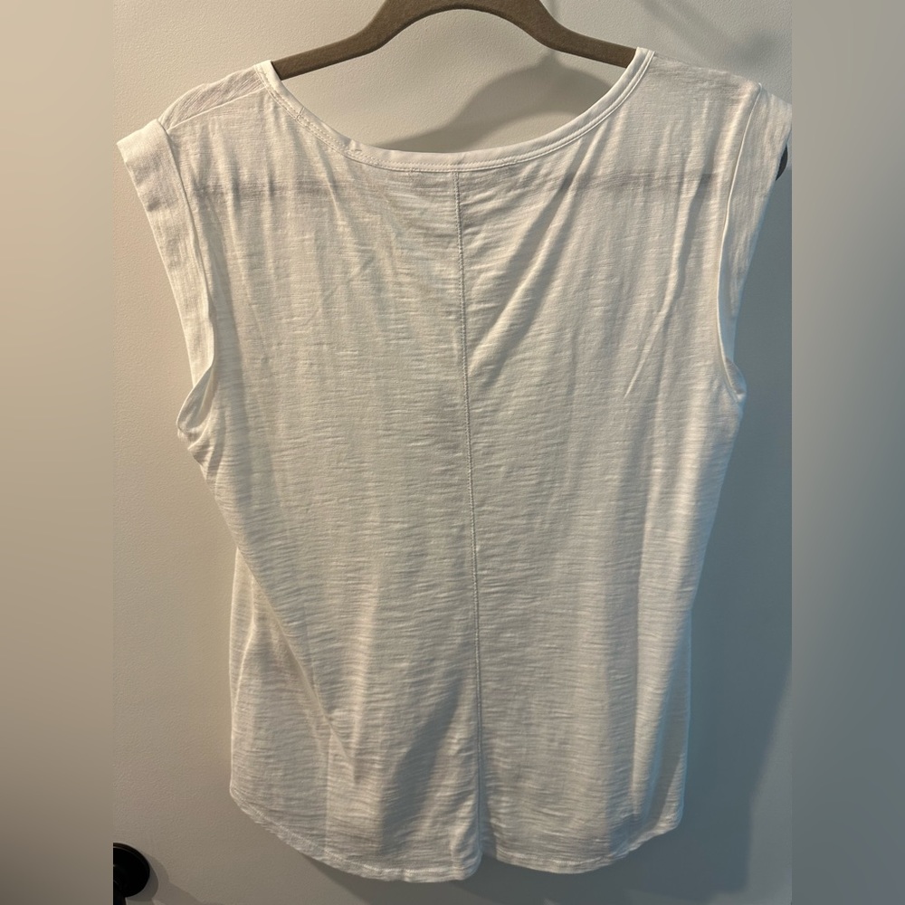 NWT White House Black Market, scoop neck white T-shirt - Picture 2 of 9